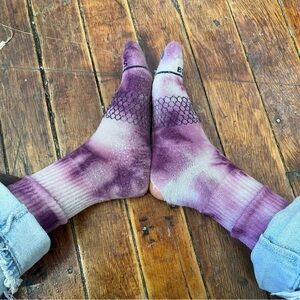 Bombas Purple Tie-Dye Crew Socks